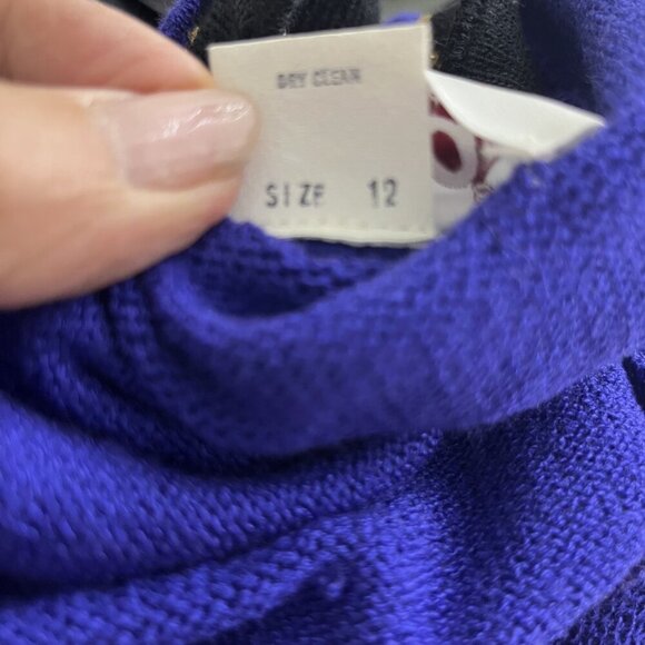 2/$30 Laura by Alyzia Nautical Zip-up Cardigan Sweater Blue Black 12 #8884 - Picture 5 of 7